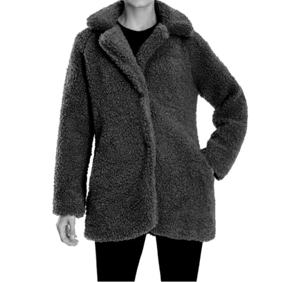 Lucky Brand Jackets & Blazers - Lucky Brand Faux Fur Collared Teddy Jacket Black